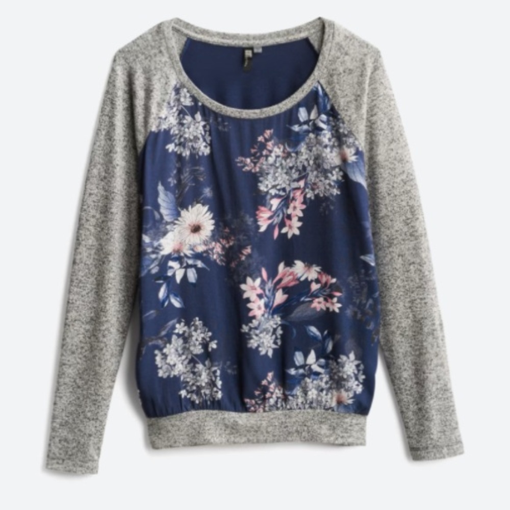 KUT FROM THE KLOTH Benter Mixed Material Top blue pink spring floral L